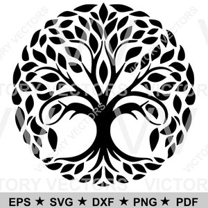 Tree of Life Motif Vector Line Cutting File for Vinyl Laser, Cricut, Silhouette, Stencil Ready, clipart SVG dxf pdf eps png Digital Download