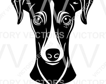 Grafika wektorowa głowy charta charta, svg, dxf, pdf, eps, png, plik do cięcia winylu, lasera, Cricut, sylwetka do pobrania