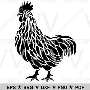 Chicken Hen Chook Vector Cutting File, Stencil Ready, for Vinyl, Laser, Cricut, Silhouette, SVG, pdf, eps, png dxf Clipart Digital Download