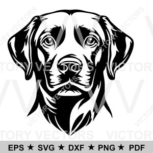 Labrador Retriever Face Dog Vector Line Cutting File, Vinyl and Laser, Cricut, Silhouette, SVG, pdf, eps, png, dxf, clipart Digital Download