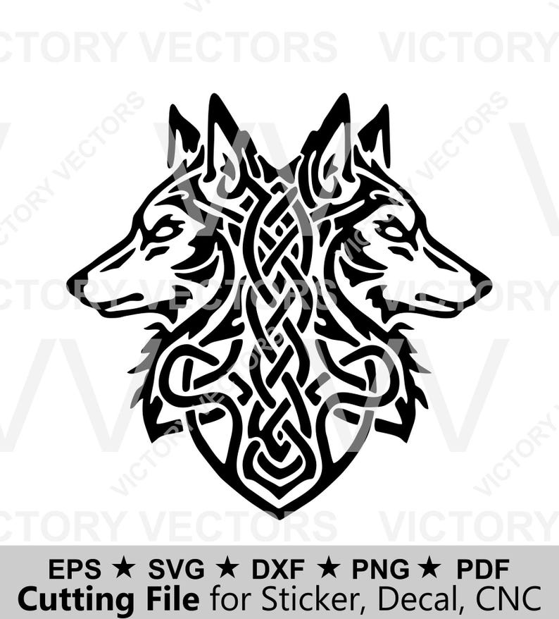 Celtic Wolf Knot Entwined Tribal Vector File for Cut, Print, Vinyl ...