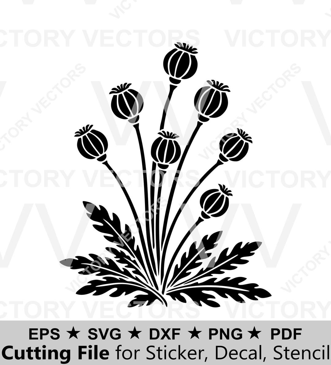 Poppy Dfx File Poppy Seed Head Centre SVG | Wildflower Pod Vector Cut File | for Vinyl ...