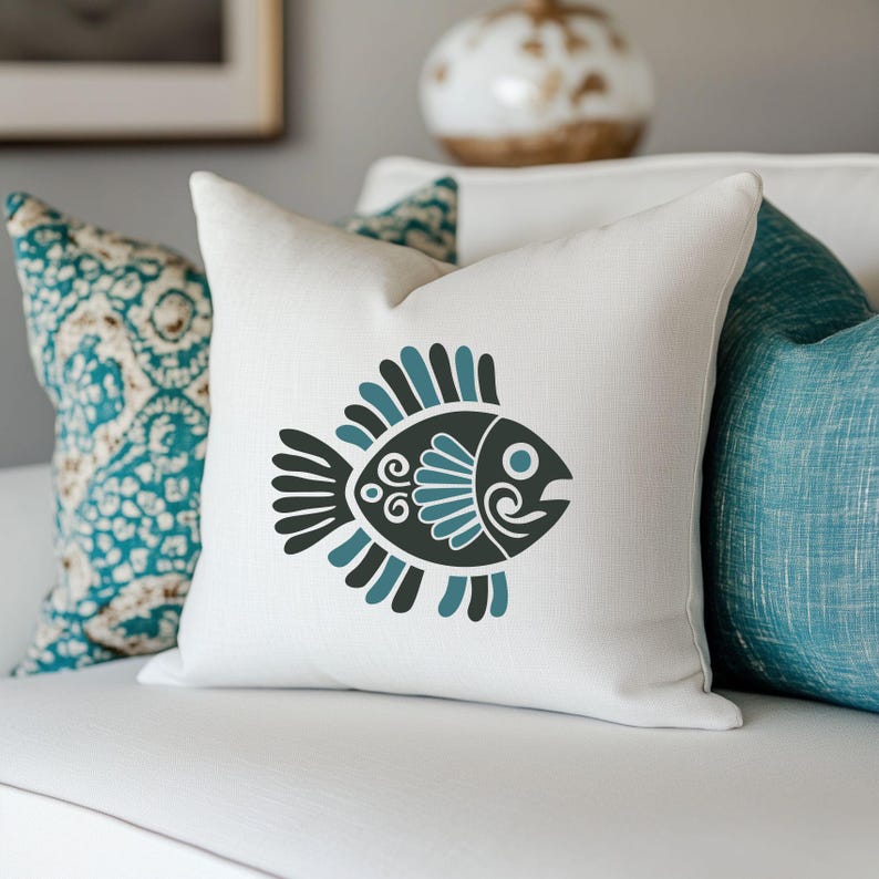 Aztec Fish Mayan Tribal Ethnic Vector File for Cut, Print, Vinyl, Laser ...