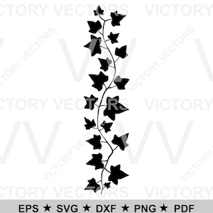File vettoriale di confine di edera rampicante per taglio, vinile, laser, SVG, Cricut, Silhouette png dxf pdf eps Stencil Ready, download digitale