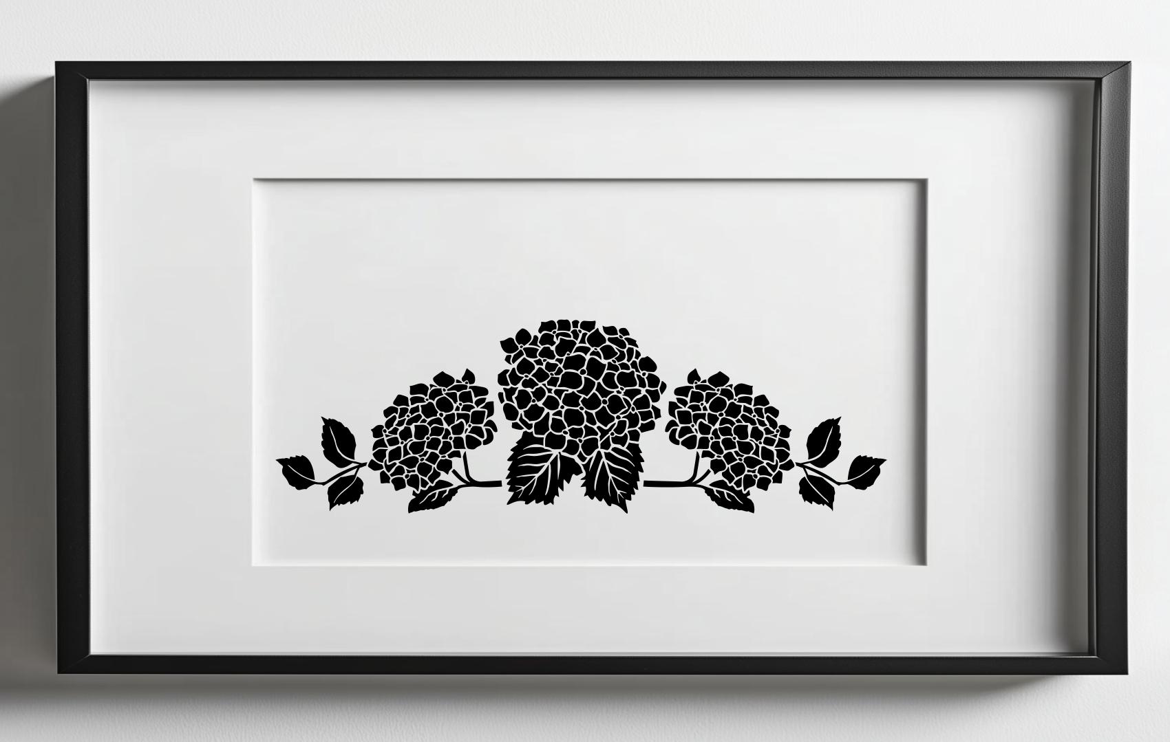 Hydrangea Flower Heads Vector File for Cutting, Vinyl, Laser, SVG ...