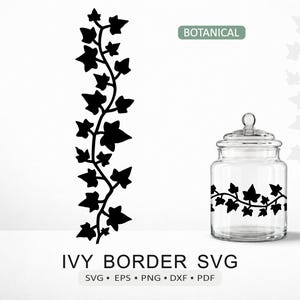 Ivy SVG | Botanical Climbing Vine Border Cut File for Cricut Silhouette Laser Engraving | dxf eps pdf png Digital Download