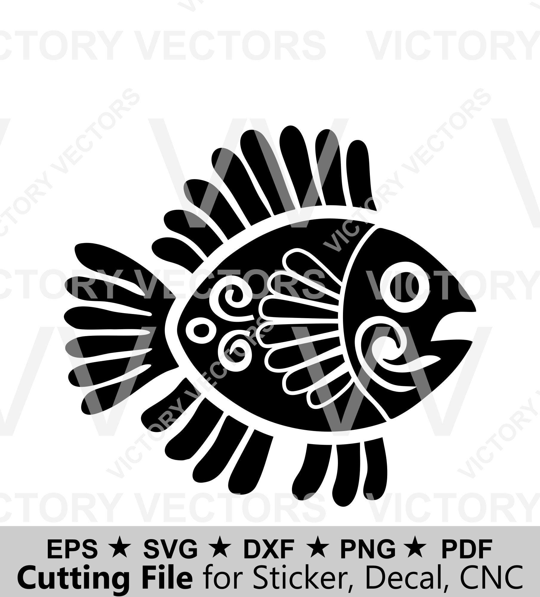 Aztec Runes Fish Aztec Fish Mayan Tribal Ethnic Vector File for Cut, Print, Vinyl, Laser ...
