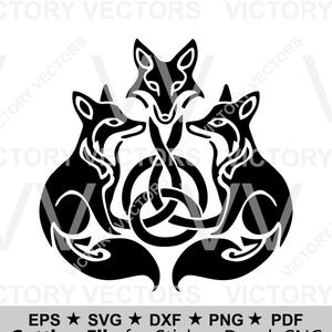 Fichier vectoriel de noeud celtique sans fin enlacé de renard pour découper, imprimer, vinyle, laser, SVG, Cricut, Silhouette, téléchargement numérique dxf pdf eps png