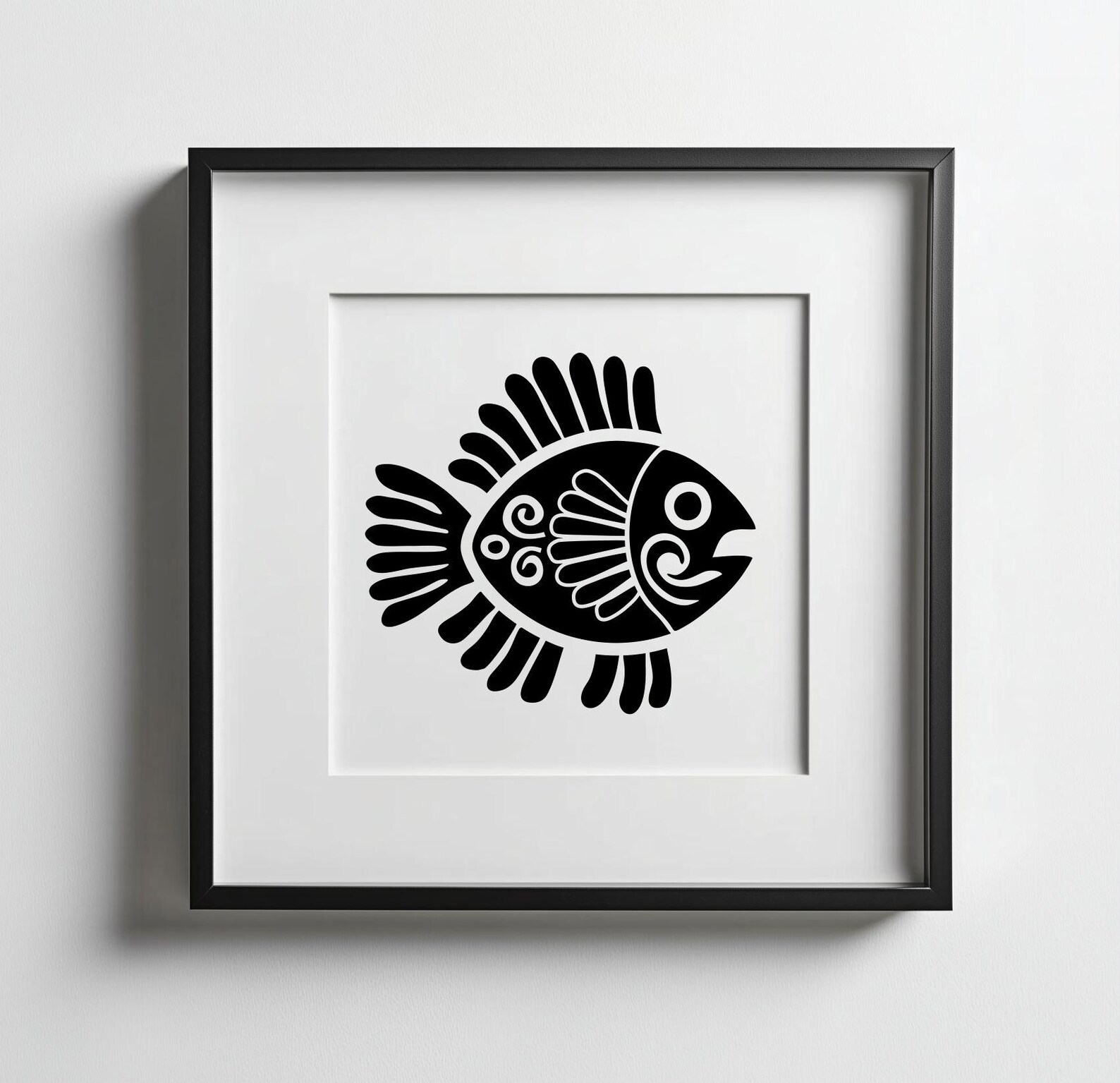Aztec Runes Fish Aztec Fish Mayan Tribal Ethnic Vector File for Cut, Print, Vinyl, Laser ...