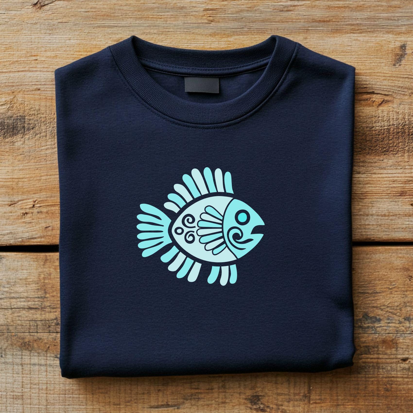 Aztec Runes Fish Aztec Fish Mayan Tribal Ethnic Vector File for Cut, Print, Vinyl, Laser ...