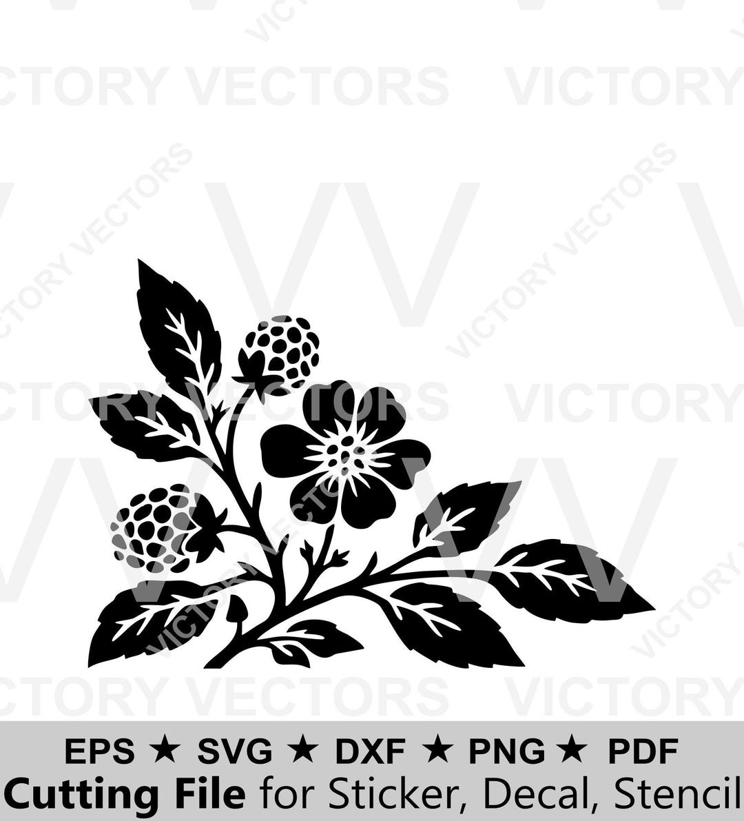 Blackberry Corner SVG Cut File | Botanical Bramble Floral Corner for ...