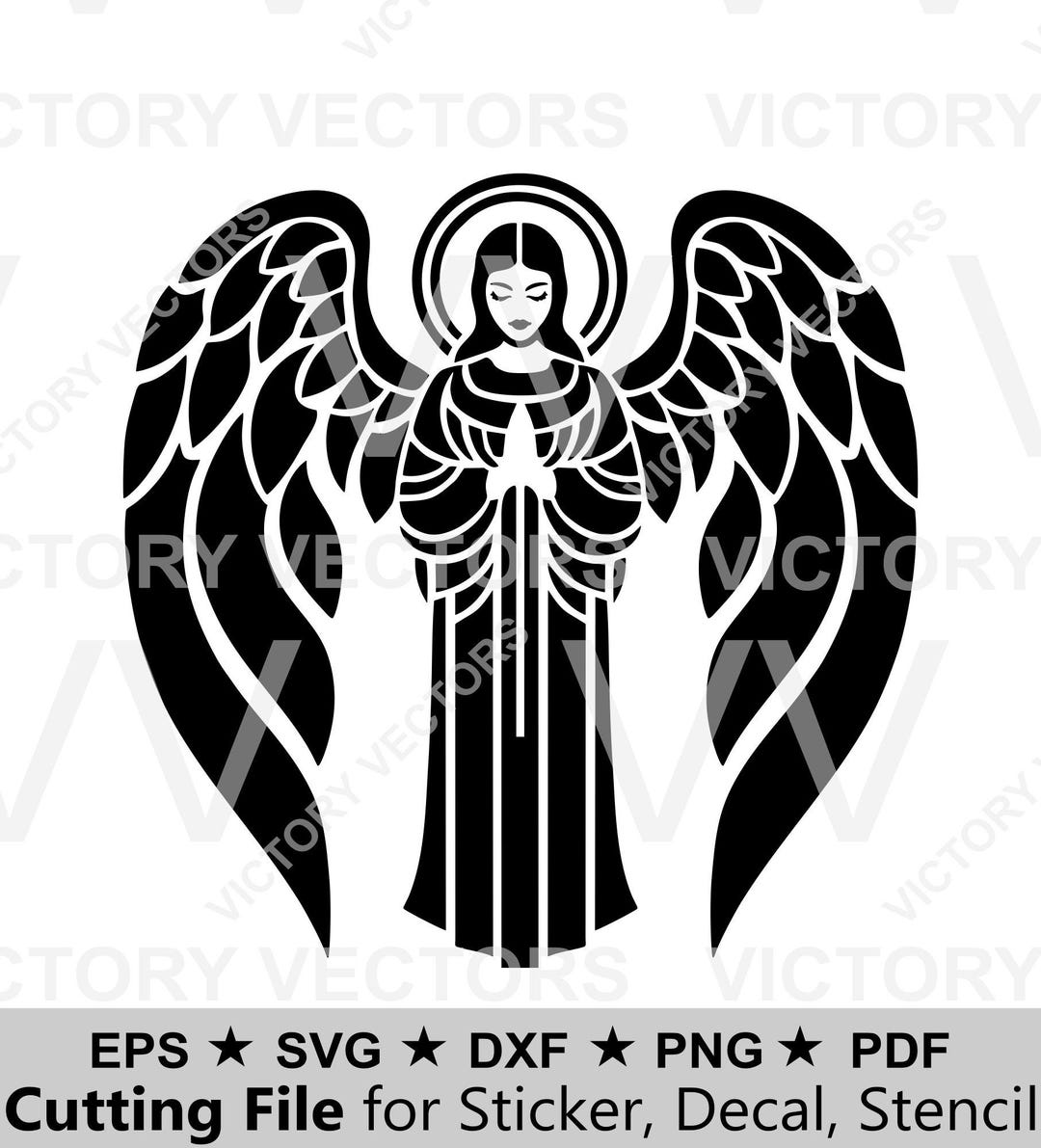 Angel SVG Cut File | Holy Angel Vector for Cricut Laser Print Vinyl ...