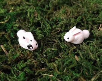 Miniature Bunny - Bunny - Miniatures - Fairy Garden - Resin