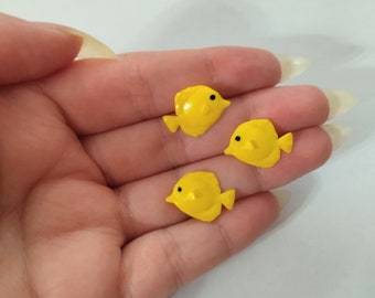 Miniature Fish - Miniature Yellow Tang - Yellow Tang - Miniature - Fairy garden - Fairy Garden Fish - Resin