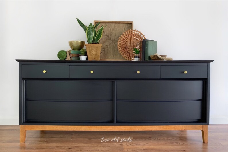 Vintage Mid Century Modern Dresser Dixie 7 Drawer Lowboy Etsy