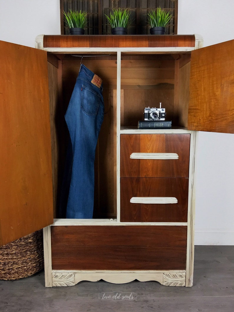 Nursery Armoire Dresser Wardrobe Gender Neutral Vintage Etsy