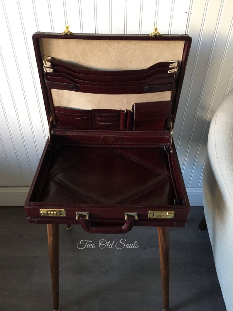 Midcentury Modern End Table Steampunk Briefcase Table Etsy