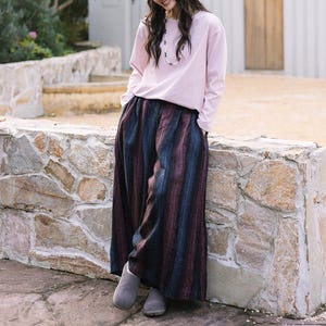 Linen Striped Wide Leg Pants: Retro High Waist Trousers