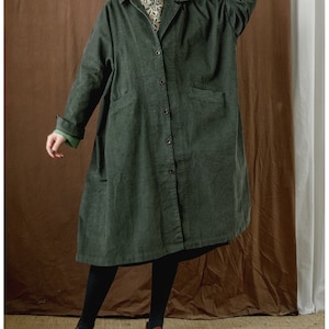 Handmade Corduroy Trench Coat: Oversized Retro Fall Jacket