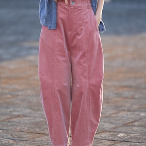 Handmade Corduroy Harem Pants: Vintage Style Wide Leg Trousers