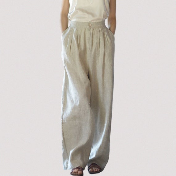 【新品未着用】CTHY VINTAGE LINEN WIDE SLACKS Vintage Linen Blend Wide Leg Pant - Off White – Brixton