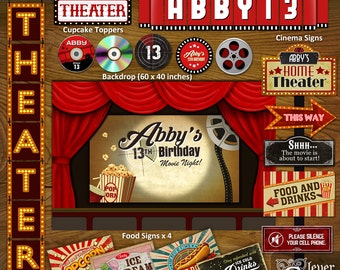 movie theater party etsy