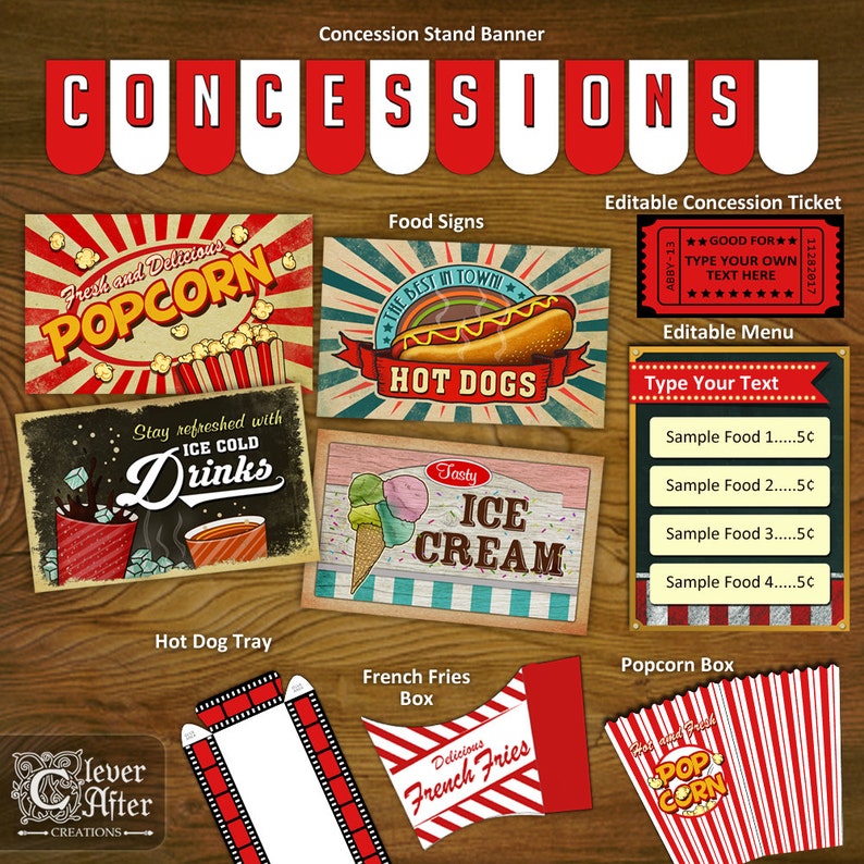 Concession Stand Printables Concessions Social gathering Decorations Printable Package banner signs and symptoms popcorn box common online video theater snack bar instantaneous photo regarding Concession Stand Signs Printable known as Concession Stand Printables Concessions Social gathering Decorations Printable Package banner symptoms popcorn box traditional video clip theater snack bar instantaneous