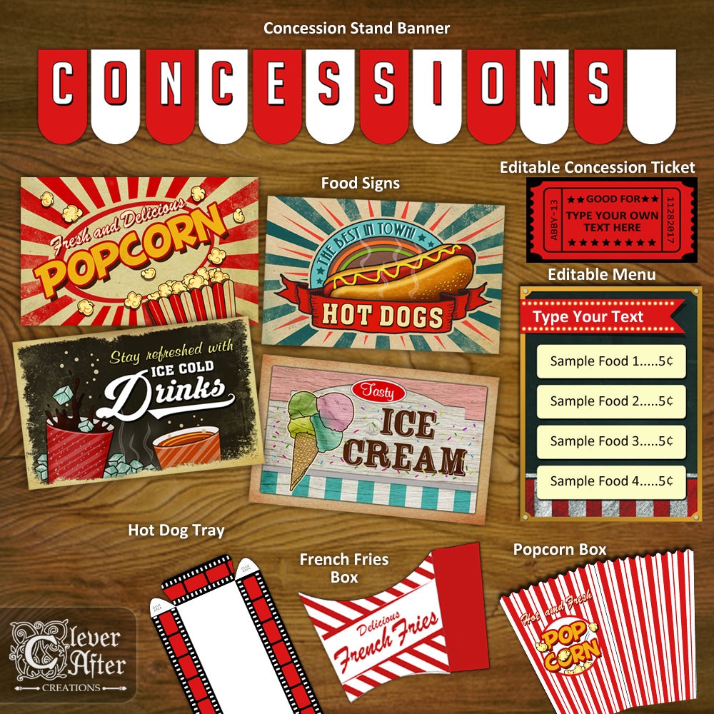 Concession Stand Menu Template