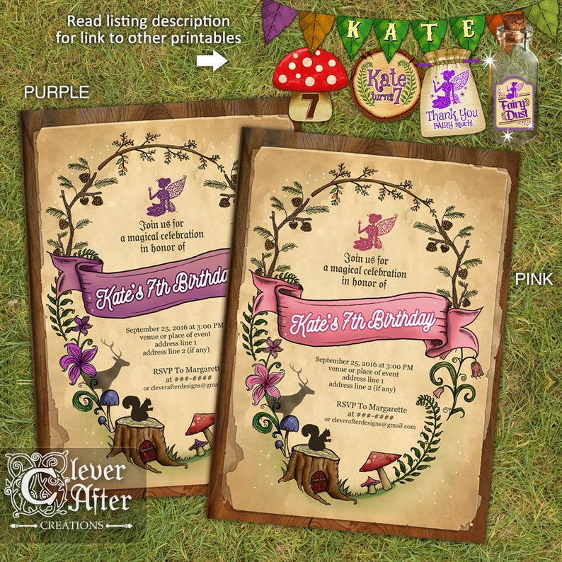 Enchanted Forest Invitation Enchanted Garden Invite Fairy Etsy