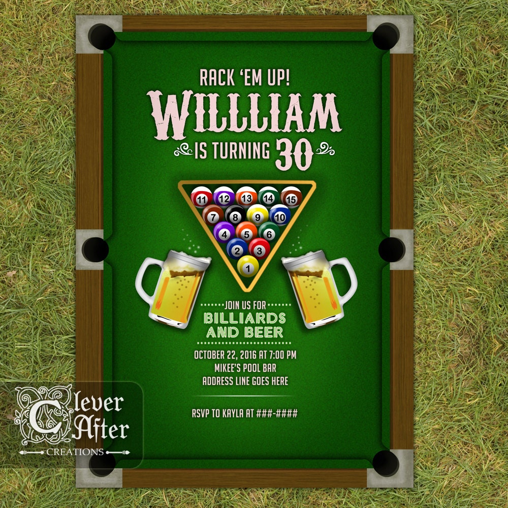 billiards-invitation-billiards-and-beer-invite-30th-birthday-etsy