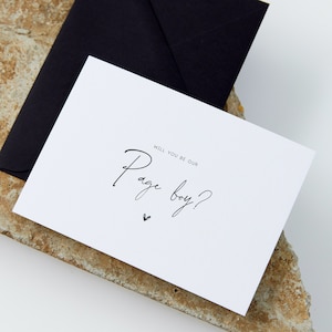 Wil jij mijn paginajongen zijn | Voorstelkaarten voor paginajongen | Kaart bruidsfeest