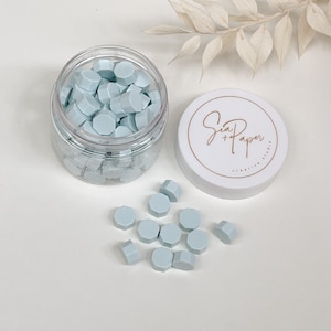 Contas de cera de vedação premium azul pastel | 100 pedaços