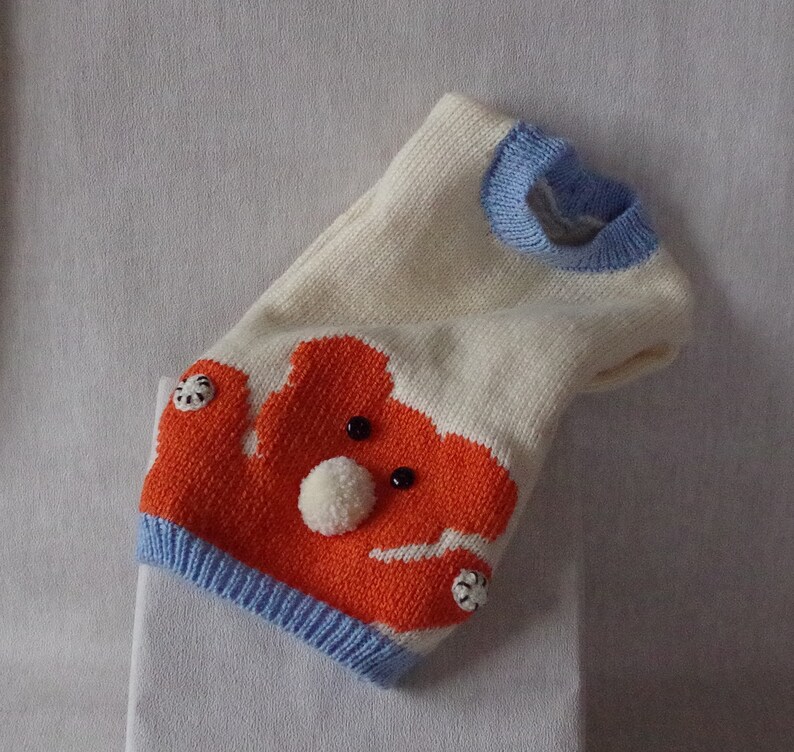 Ecru Woolen Sweater B U00e9b U00e9 Nuage Child Knit Sweater Vest Pullover Teddy Bear Nose 18 Months Layette Hand Knit Clothing Girls Clothing Valresa Com