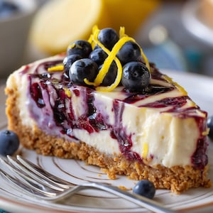 No Bake Blueberry Swirl Cheesecake Recipe PDF, Creamy Summer Dessert Bars, Easy Fruit Treat, Digital Download + Free Bonus
