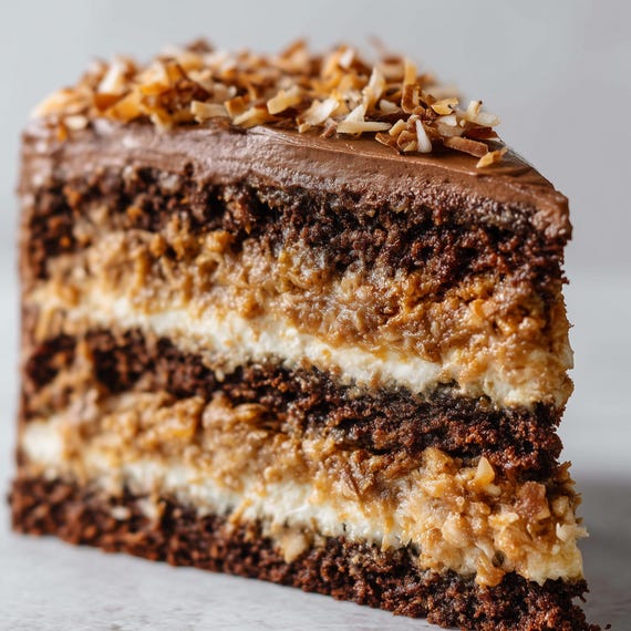 German Chocolate Cake Recipe PDF, Classic Coconut Pecan Frosting, Rich Dessert, Digital Download + Free Bonus