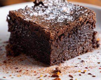 Receta de brownies de chocolate y chile en PDF: postre dulce y picante, un capricho gourmet único, descarga digital + regalo gratis