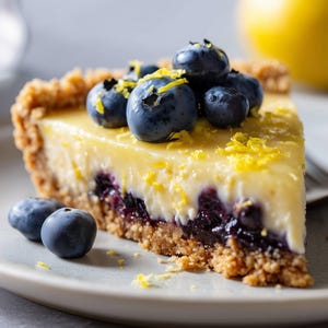 No Bake Lemon Blueberry Pie Recipe PDF, Easy Summer Dessert, Creamy Pie Treat, Digital Download + Free Bonus