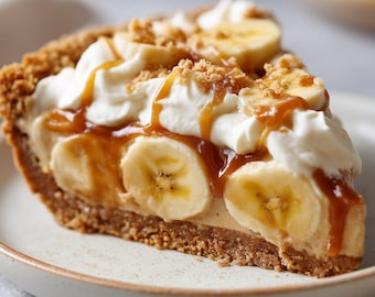 No Bake Vegan Banoffee Pie Recipe PDF, Easy Creamy Dessert, Dairy Free Treat, Digital Download + Free Bonus