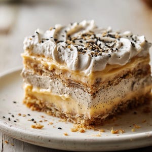 No Bake Black Sesame Banana Pudding Bars Recipe PDF, Unique Creamy Dessert, Digital Download + Free Bonus