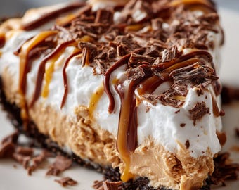 No Bake Chocolate Fluffernutter Pie Recipe PDF, Easy Marshmallow Peanut Butter Dessert, Digital Download + Free Bonus