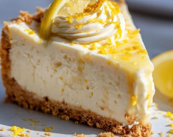 Glutenfri citroncheesecake-recept i PDF-format, krämig citrusdessert utan bakning, enkel sommargodis, digital nedladdning + gratis bonus