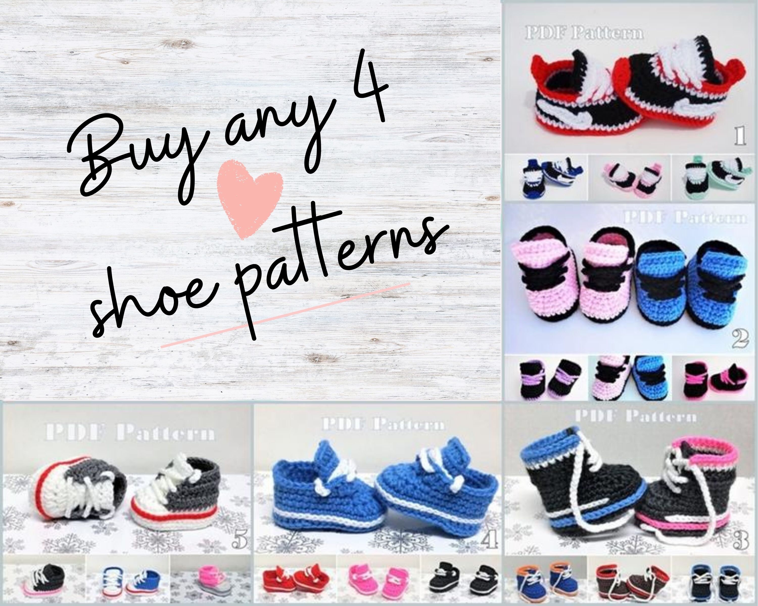 Crochet Pattern Discount Baby Shoes Newborn to 3 Months Etsy