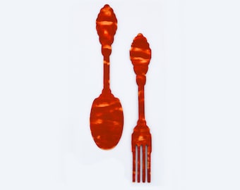 Large Fork and Spoon Wall Decor, Wood Wall Art, Kitchen Wall Decor, Large Wall Art, Fork and Spoon Wall Decor, Large Fork and Spoon