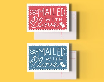 Mailed with Love Postcard | Postcard for Snail Mail and Pen Pals