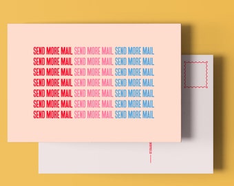 Send More Mail Postcard | Postcard for Snail Mail and Pen Pals