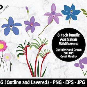 Paquete SVG de flores silvestres australianas: Clipart floral (descarga digital)