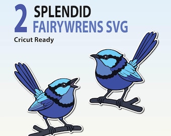 Splendid Fairywren SVG-bundel | Australische vogelbestanden voor de Cricut en Silhouette