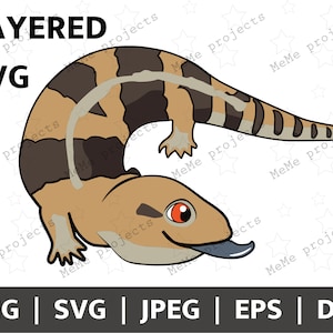Australian Blue Tongue Lizard | Lizard Layered Cricut | Blue Tongue SVG | Australian Reptile | Skink | Blue Tongue PNG | Lizard Clipart