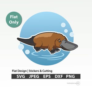 Australian Platypus SVG | Cricut & Silhouette Files | Platypus PNG DXF Clipart | Cute Australian Animal