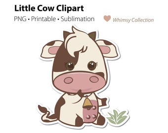 Kuh Clipart – Moo Bauernhof Tier PNG druckbare Illustration | Whimsy Kollektion